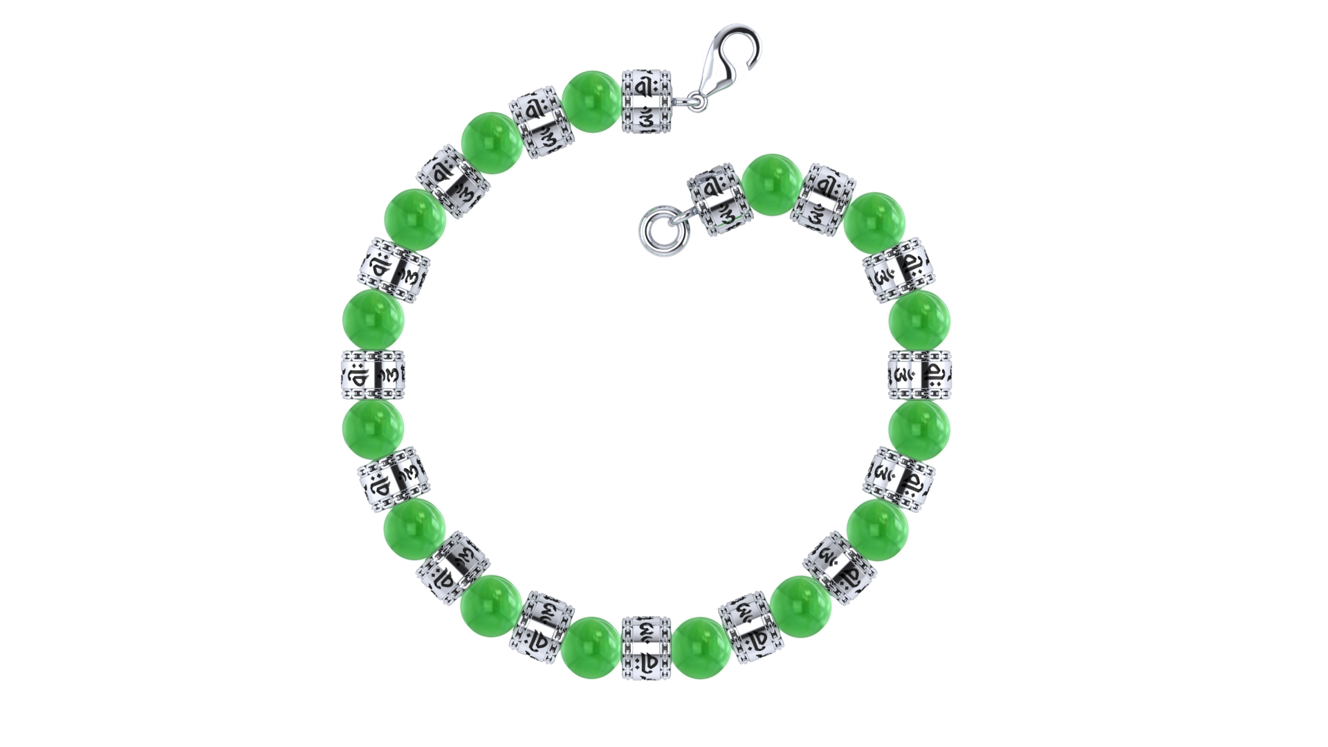 Vòng tay nữ Chú Văn thù mích Ngọc Bích